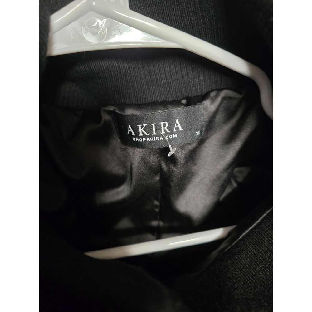 Akira Womens Black Ruffle Blouse Sleeveless And Stylish XL Front Zip - Picture 5 of 6